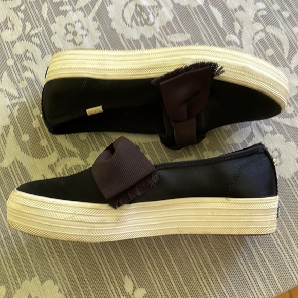 Keds Kate Spade black satin sneakers (sz 7) - Picture 2 of 10